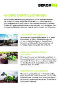 Berom_Flyer_Dienstleistungen_DE Berom SA Grüngutverwertung